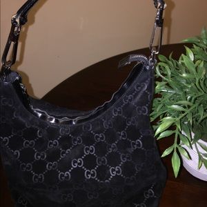 Gucci black suede hobo